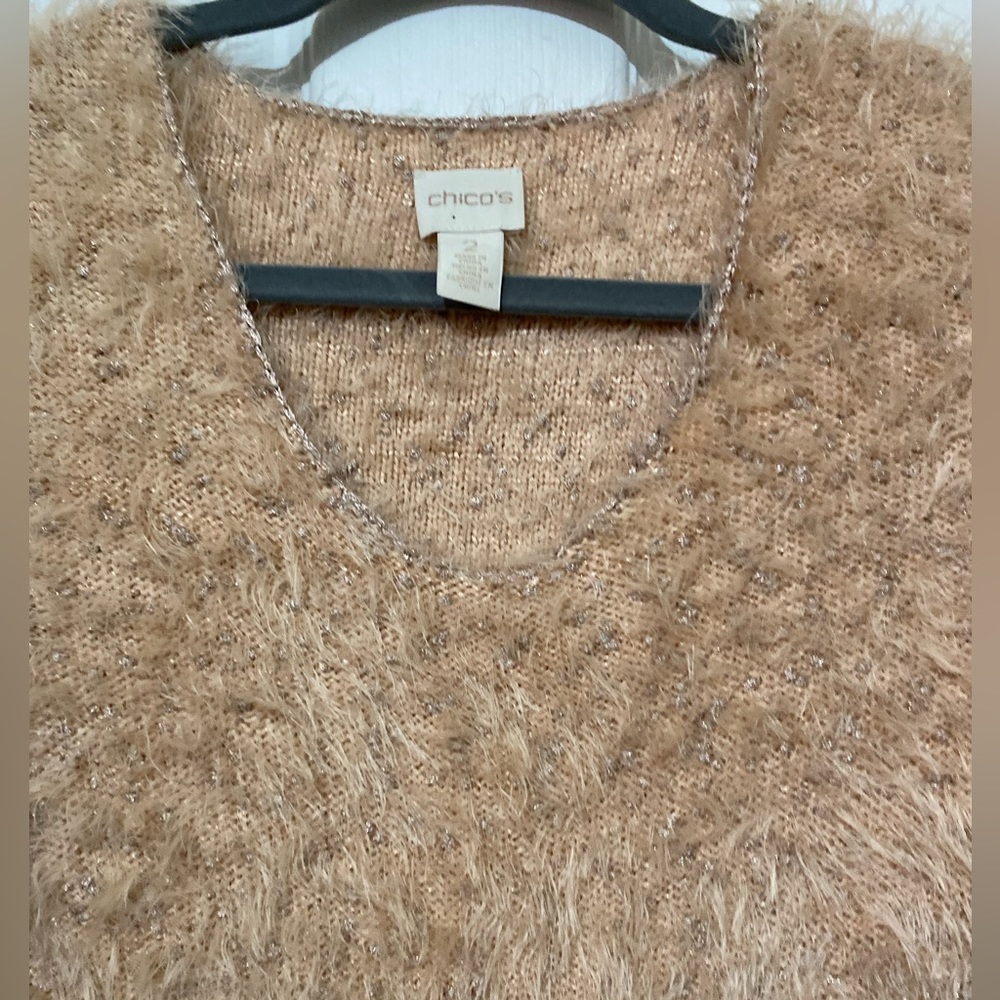 Chico’s Luxurious Fuzzy Sweater, has shimmer! - Picture 3 of 13